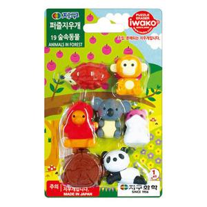 퍼즐 지우개 완구 (no.19 숲속동물) 학생지우개 문구 학용품 사무용품 지우개