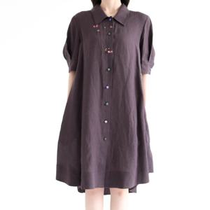 [비꼴리끄]A라인 퍼프소매 자수 블라우스 B252WO1100