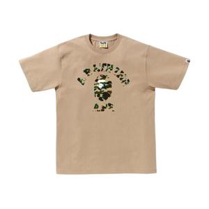 베이프 퍼스트 카모 컬리지 티셔츠 베이지 옐로우 0ZXTEM110008M