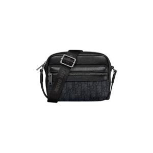 디올 미니 라이더 2 0 지퍼 메신저 백 블랙 디올 오블리크 자카드 앤 블랙 그레인드 카프스킨 2ESWS034YKS-H03E