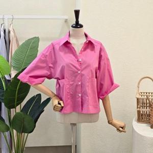 [포커스]FM5D3BL31796_7부 소매 포켓 컬러 셔츠