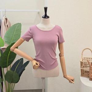 [포커스]FM5D9TS5168_U넥 텐션 슬림 티셔츠