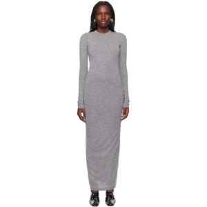 질샌더 원피스 그레이 라이트 슬러브 울 맥시 드레스 242249F055006