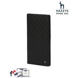 [헤지스]HJWA5E822BK_남성 블랙 로고패턴  소가죽 장지갑