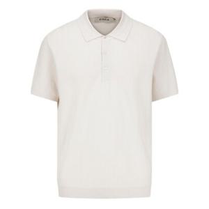 [리얼지오지아][25SS] 베이지 미라쿨 물결조직 반팔 니트 카라티 ADF3ET1902