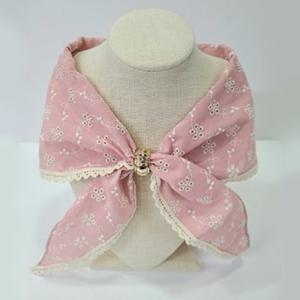 [애슬릿] 플라워 자수 여성 미니 삼각 쁘띠 스카프