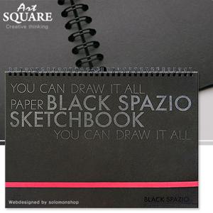 A3아트스퀘어 스파지오블랙SB03/170g/30매/297x420mm상단스프링/A3스케치북/드로잉북/크로키북/흑도화지/A3용지