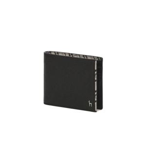 [헤지스ACC]HJWA2F291BK_블랙 체크배색 소가죽 반지갑