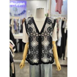 밸리걸 세이브존01 스티치 망사 시스루 베스트 604540