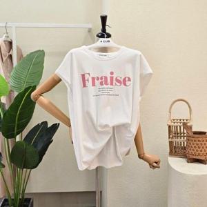[포커스]FM5D7TS00991_프레이즈 캡소매 라운드 티셔츠
