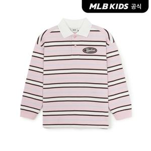 [MLB키즈 공식] 25FW 스트릿 스트라이프 럭비 셔츠 NY (Mg.Pink) 7APQB0154-50PKM