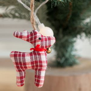 [3+1] 크리스마스 사슴 트리 장식 레드 쿠션 7.7cm [6개입] 꾸미기 소품 용품 오너먼트 데코 이벤트
