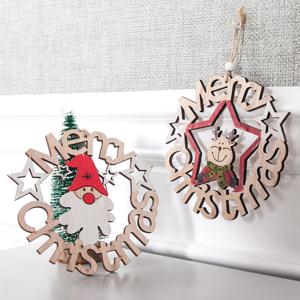 [2+1] 크리스마스 우드 트리 장식 원형 글자 15cm 꾸미기 소품 용품 오너먼트 데코 이벤트
