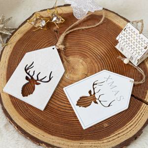 [2+1] 크리스마스 우드 트리 장식 컷팅 사슴 12cm 2컬러 꾸미기 소품 용품 오너먼트 데코