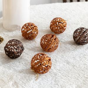 [1개 추가증정] 크리스마스 트리 장식 오너먼트 마크볼 60mm [6개입] 꾸미기 소품 용품 데코 이벤트