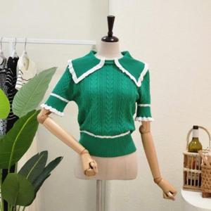 [포커스]  FM3C7KT02795_빅카라 포인트 꽈배기 니트