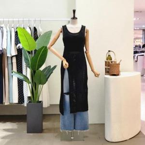 [포커스]  FM3D7VT03396_앞트임 망사 롱 베스트