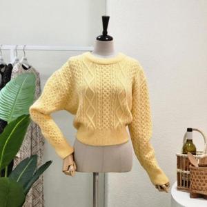 [포커스]  FS3A7KT00097_와플 라운드넥 니트