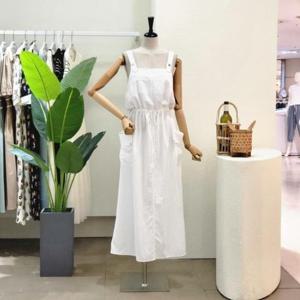 [포커스]  FM3F7OP05598_투포켓 A라인 멜빵 롱원피스