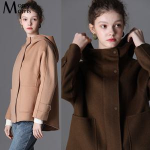 [모리모리스][모리모리스] 로지 하이넥 후드 핸드메이드 울코트