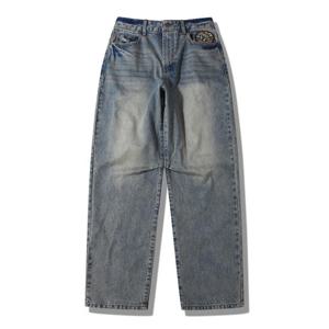 [지프]JQ3DPU531 인디고청 남녀공용 도밍고 워싱 인심 턱 와이드