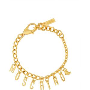 모스키노 골드 톤 로고 참 체인 팔찌 91278406 0606