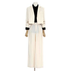 [예쎄][예쎄] (2종SET) 크롭 셋업 자켓 + 셋업 와이드 밴딩 팬츠