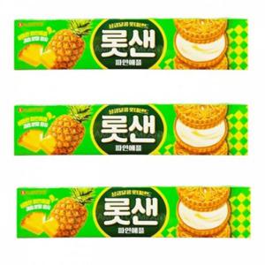 파인애플 롯데샌드 3개 105g 롯데샌드 과자 롯샌파인