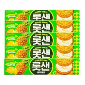 5개 파인애플 105g 롯데샌드 과자 롯데샌드 롯샌 파인