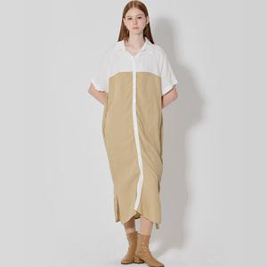 [보니스팍스][보니스팍스(Bonispax)] 소매롤업 셔츠 롱원피스 (