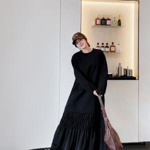 웬디 / 가을 블랙 롱 니트 원피스 WP13790