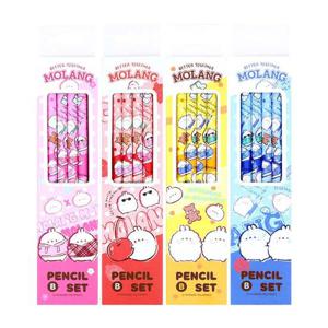 몰랑 연필세트 4본 X20개(혼합) B심 필기구 단체선물 캐릭터연필 초등연필 달란트시장 학원선물 학용품