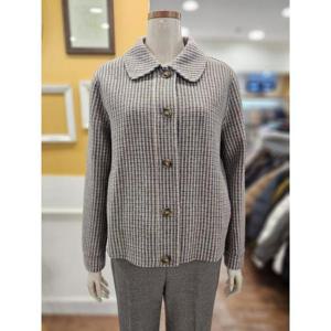 BCBG 세이브존01 스탠카라 크롭 체크 핸드메이드 자켓 B5D9H875