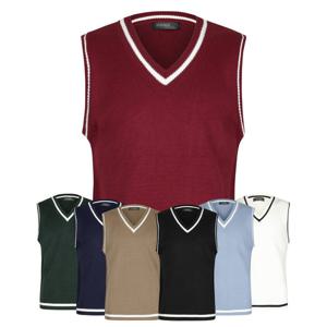 [파파브로]맨즈 캐주얼 베이직 배색 V넥 니트 조끼 SO-VEW-Q015
