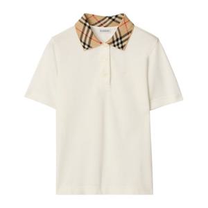 버버리 체크 칼라 버튼 반팔 폴로 티셔츠 8118958 B7078