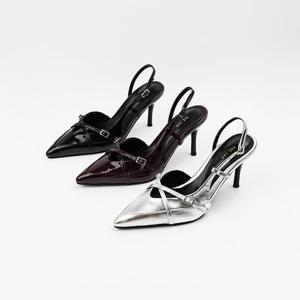 [신난다슈] 여성 슬링백 힐 8cm 3종 여자 하이힐 스틸레토 슬링백 구두 펌프스 LO251152
