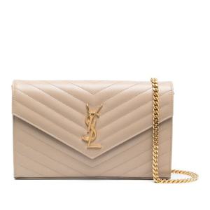 생로랑 퀼티드 가죽 플랩 체인 클러치 377828 BOW012721
