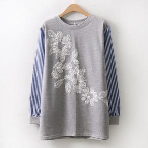 나야홍 / 아이우먼 발포꽃셔츠긴팔티 MN4894M601 빅사이즈