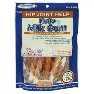 강아지간식 강아지맛좋은간식 헬로도기 치킨 밀크껌 18p