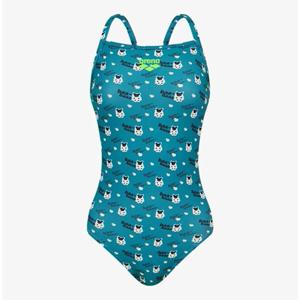 [아레나] 여성 A6SL1CO05GRN 컬리팜  선수 원피스 싱글 스트랩백 실내 비치 수영복 A6SL1CO05