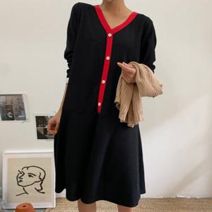 나야홍 / 아이우먼 플레어레드라인원피스 BSX129M601 빅사이즈