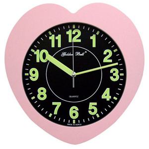 [오너클랜]인기상품 GB4354 러블리하트야광 무소음 벽시계 핑크