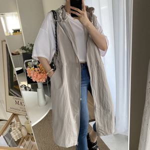 나야홍 / 아이우먼 후드집업스트링롱조끼 RAX151M602 빅사이즈