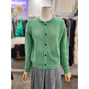 밸리걸 세이브존01 봄 그린  라운드 니트 가디건 619730