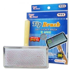 강아지브러쉬 애견브러쉬 도기프랜드 소프트 슬리커 팁 브러쉬 M