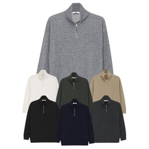 [파파브로]남성 하이넥 반집업 겨울 니트 LM-KNA-Q027