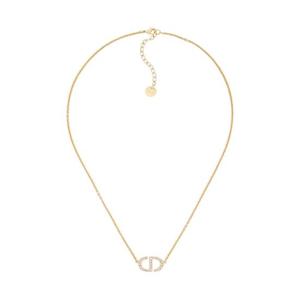 디올 쁘띠 CD 네클리스 골드 피니쉬 메탈 실버 톤 크리스탈 N2241WOMCYD03S