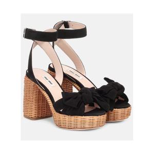 미우미우 스웨이드 플랫폼 샌들 P00436029