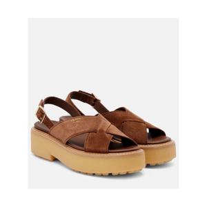 프라다 스웨이드 플랫폼 샌들 P01110807