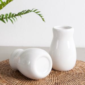 도자기 원형 화병 데니밀크 소 8x12cm 조화꽃 전용 꽃병 인테리어 장식 소품 원예